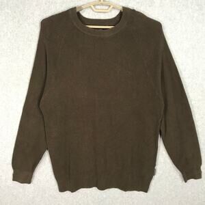French Connection Sweater Mens XL Brown Waffle Basic Minimal Neutral Academia‎